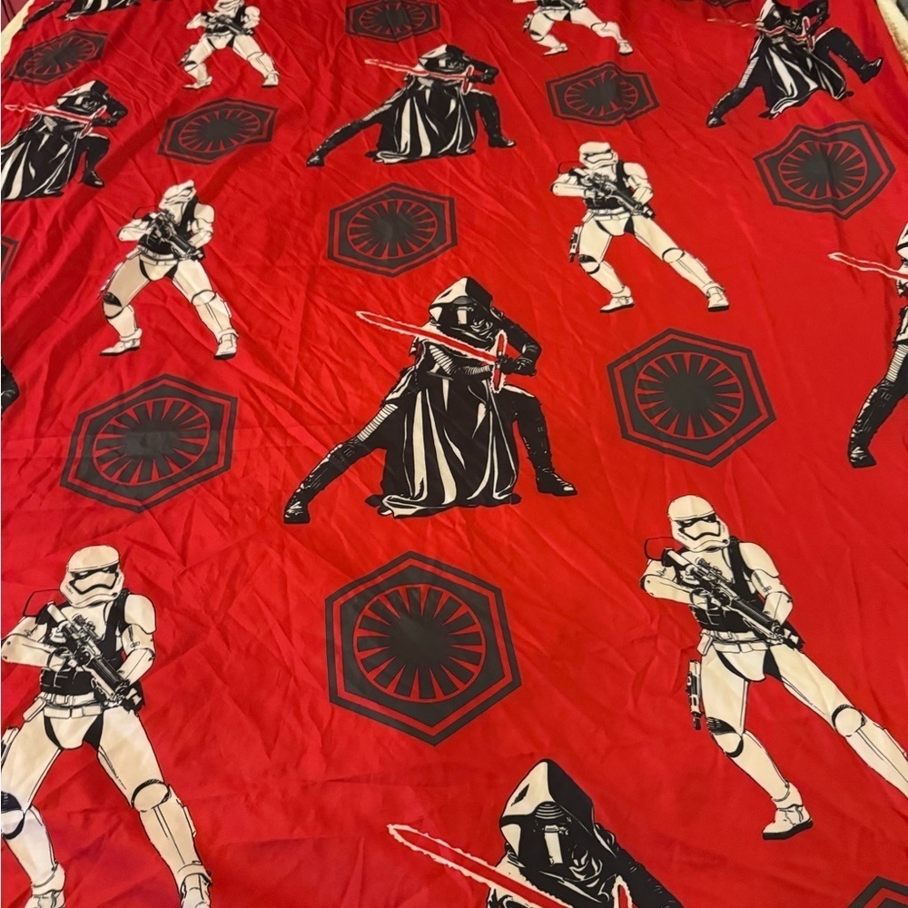 Star Wars VII Twin Sheet Set Force Awakens Stormtrooper Flat Fitted Red Kylo Ren